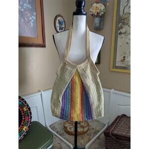 Woven Rainbow Shoulder Bag